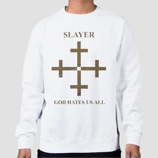 Sweatshirt White God_s Hate Merch Slayer God Hates Us All