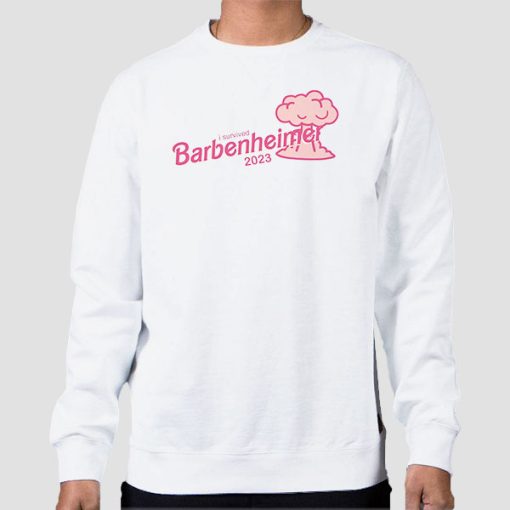 Sweatshirt White Inspired I Survived Barbenheimer 2023