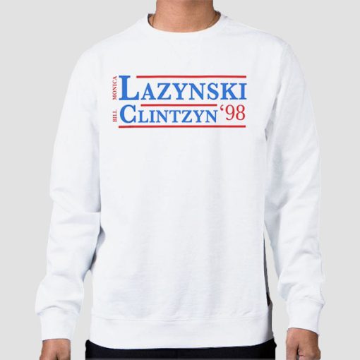 Sweatshirt White Lazynski Clintzyn 98 Freezertarps Merch