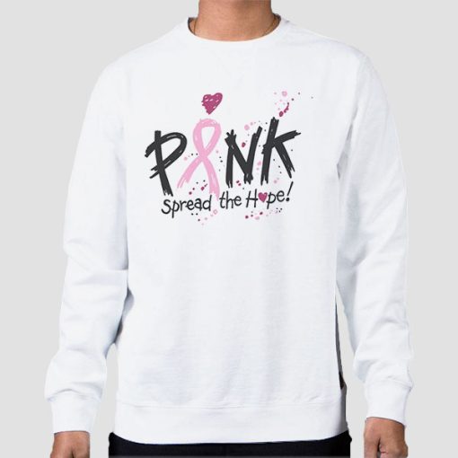 Sweatshirt White Support Spread the Hope Breast Cancer
