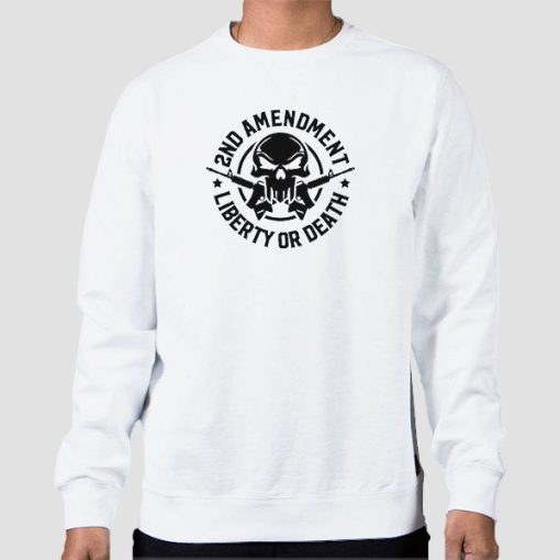Sweatshirt-White-The-Skull-2nd-Amendment
