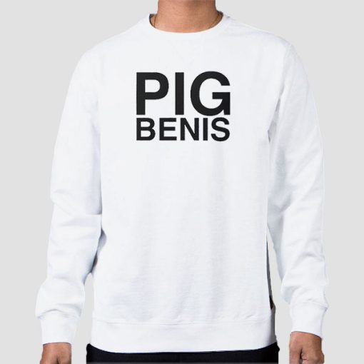Sweatshirt White Tj Breese Merch Pig Benis