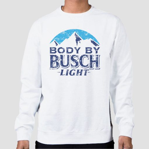 Sweatshirt White Vintage Distressed Busch Light