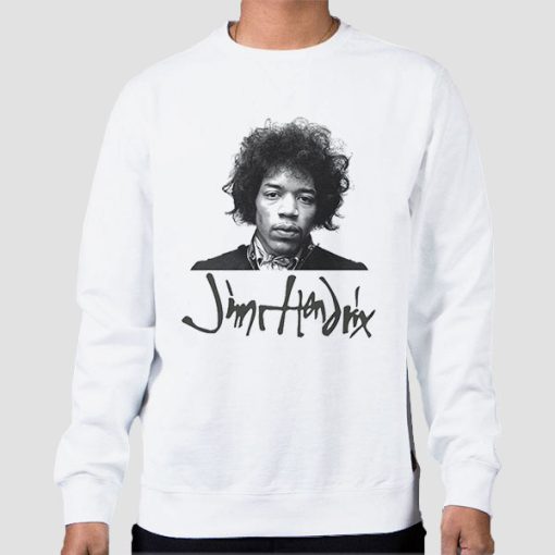 Sweatshirt White Vintage Inspired Jimi Hendrix