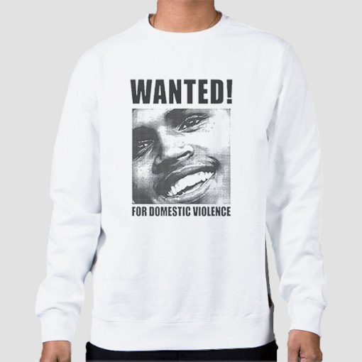 Sweatshirt White Vintage Wanted Chris Brown