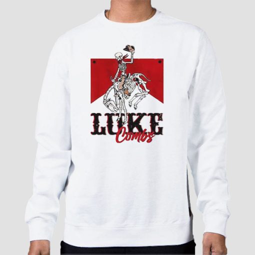 Sweatshirt White Western Bullhead Tour Luke Combs