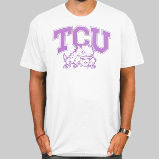 T Shirt White Horned Frogs Initials Mascot Tcu