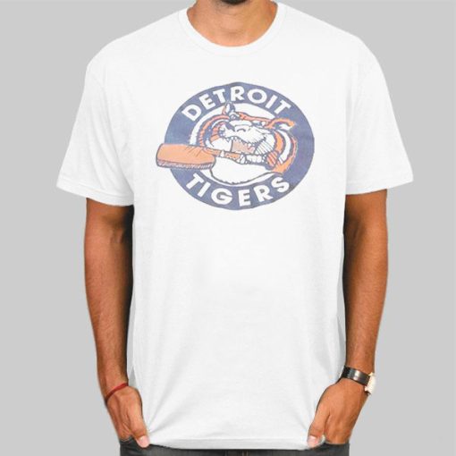 T Shirt White Vintage 90s Detroit Tigers