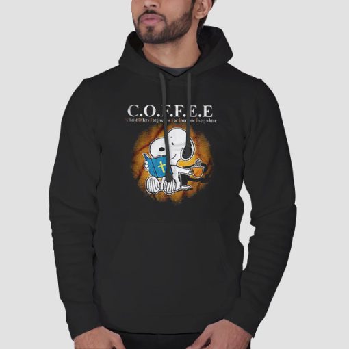 Hoodie Black Coffee Snoopy Christ Offers Forgiveness for Everyone Everywhere
