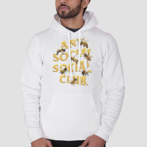 Antisocialsocialclub Worker Bee White Hoodie