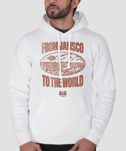 Hoodie White From Jalisco to the World 818 Tequila