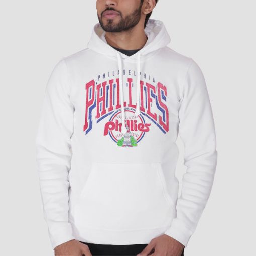 Hoodie White Vintage Inspired Philadelphia Phillies