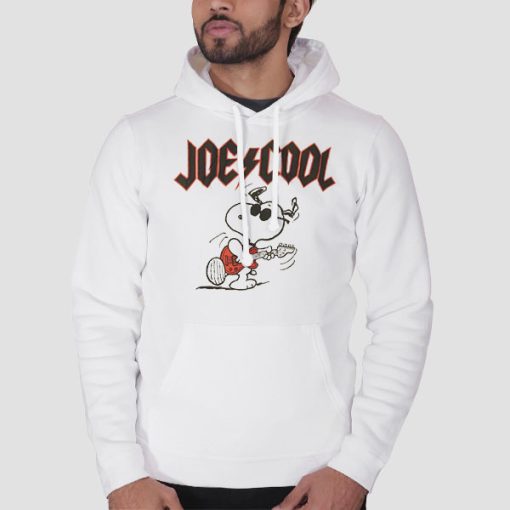 Hoodie White Vintage Parody Badn Joe Cool Snoopy