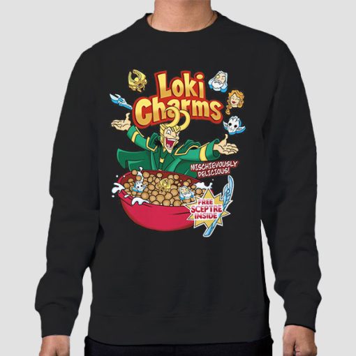 Sweatshirt Black Cereal God of Mischief Loki Charms