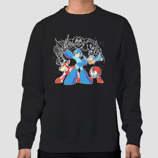 Sweatshirt Black Graphic Merch Mega Man