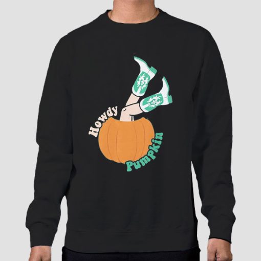 Sweatshirt Black Halloween Howdy Pumpkin