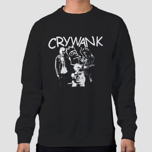 Sweatshirt Black Retro Faux Punk Crywank