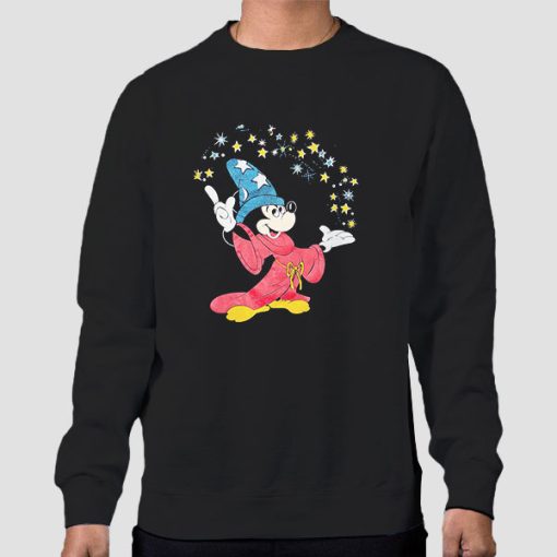 Sweatshirt Black Vintage Fantasia Sorcerer Mickey