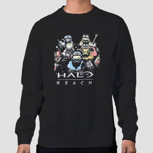 Sweatshirt Black Vintage Video Game Reach Halo