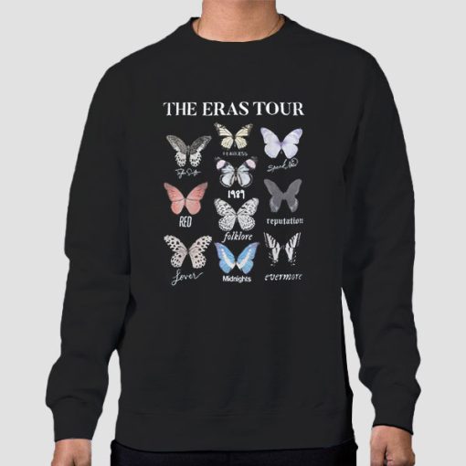 Sweatshirt Black Vintage the Eras Tour Butterfly