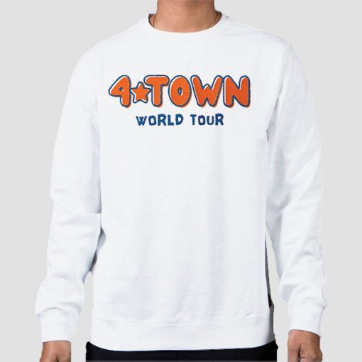 Sweatshirt White 4town Merch World Tour