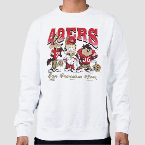 Sweatshirt White 90s Looney Vintage 49ers