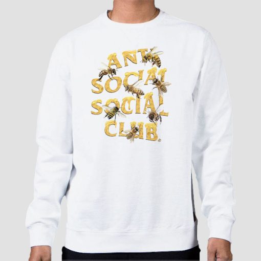 Sweatshirt White Antisocialsocialclub Worker Bee White