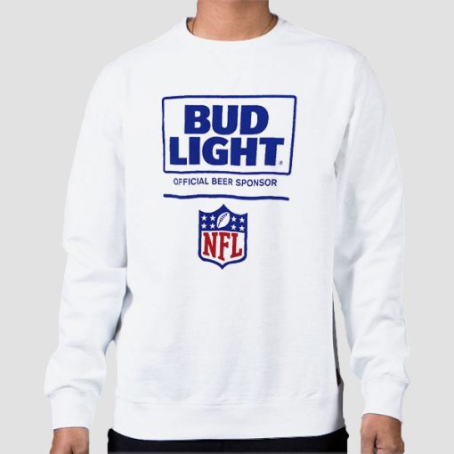 Sweatshirt White Bud Light Vintage 90s NFL