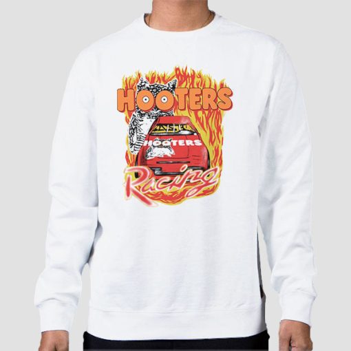 Sweatshirt White Hooters Vintage Racing