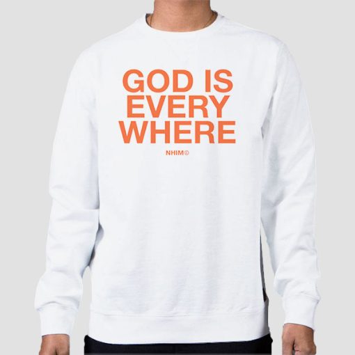 Sweatshirt White Letter God Is Everywhere