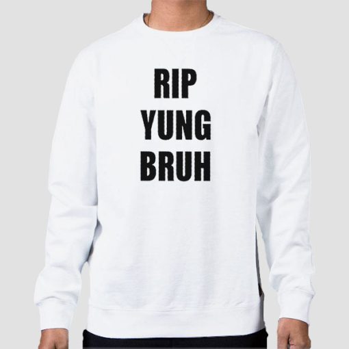 Sweatshirt White Lil Tracy Rip Yung Bruh