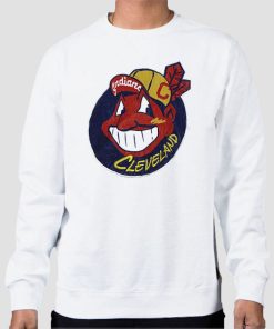 Sweatshirt White Mlb Indians Cleveland