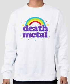 Sweatshirt White Rainbow Logo Death Metal