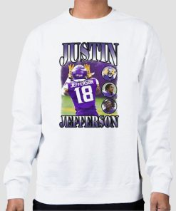 Sweatshirt White Retro Minnesota Vikings Justin Jefferson