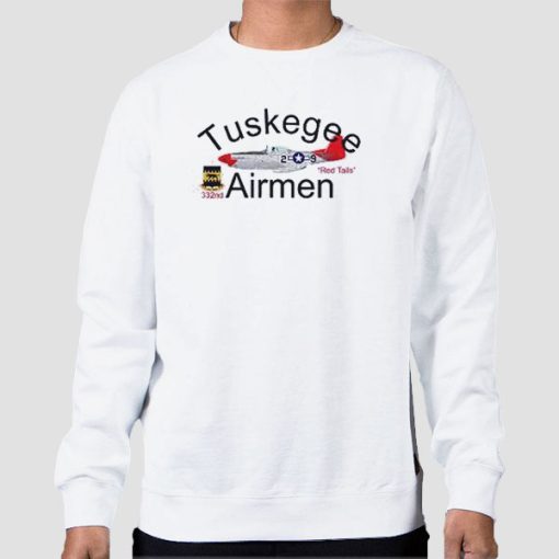 Sweatshirt White Vintage P 51 Value Tuskegee Airmen