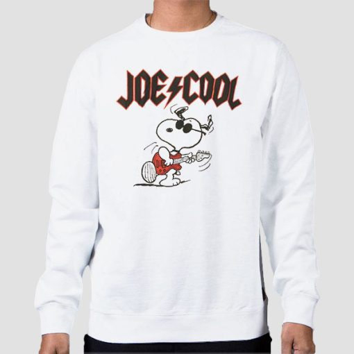 Sweatshirt White Vintage Parody Badn Joe Cool Snoopy