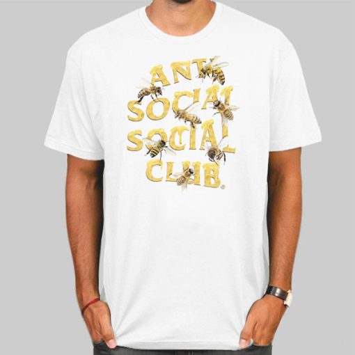 T Shirt White Antisocialsocialclub Worker Bee White