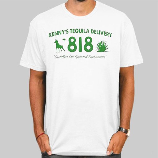 T Shirt White Kennys Delivery 818 Tequila