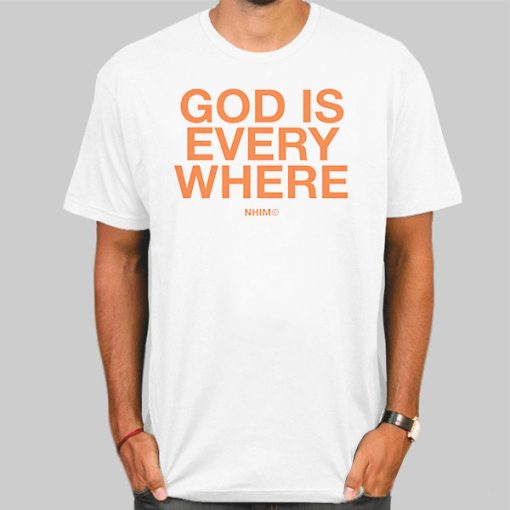 T Shirt White Letter God Is Everywhere