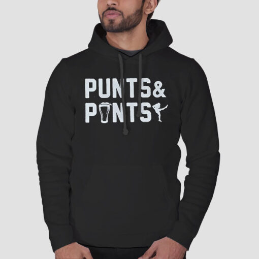 Hoodie Black Classic Text Punts and Pints