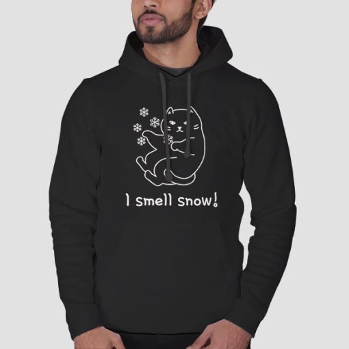 Hoodie Black Inspired Cat I Smell Snow Shirt