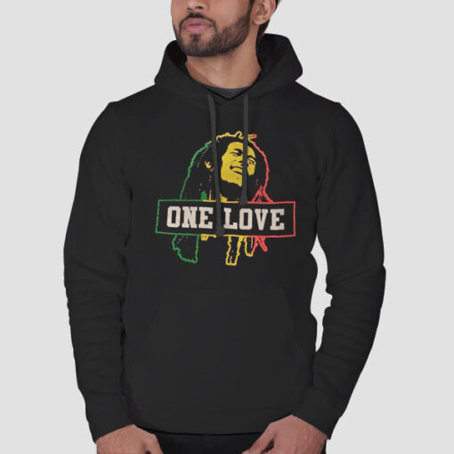 Hoodie Black Vintage Bob Marley One Love