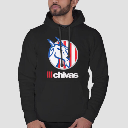 Hoodie Black Vintage Flag Chivas Goat Logo