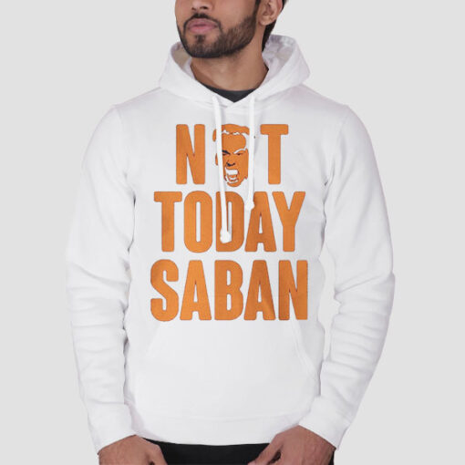 Hoodie White Vintage Graphic Not Today Saban
