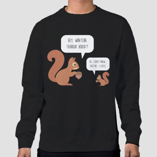 Sweatshirt Black Funny Autumn Squirrel Pun
