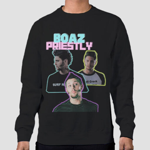 Sweatshirt Black Funny Potrait Boaz Priestly