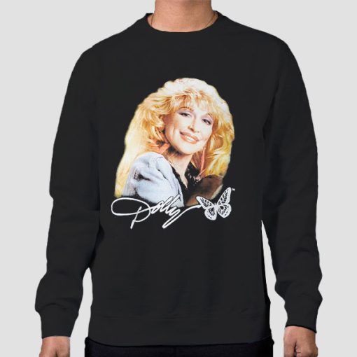 Sweatshirt Black Graphic Photo Dolly Parton