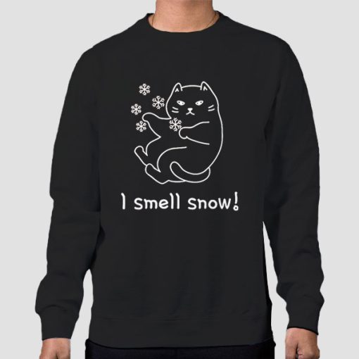 Sweatshirt Black Inspired Cat I Smell Snow Shirt