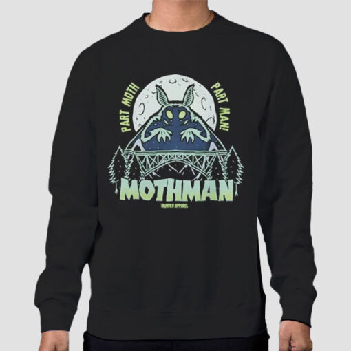 Sweatshirt Black Mothman Owl Part Moth Part Man