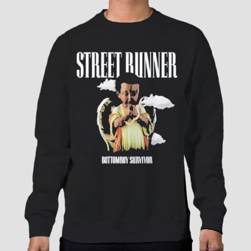 Sweatshirt Black Street Runner Merch Rod Wave